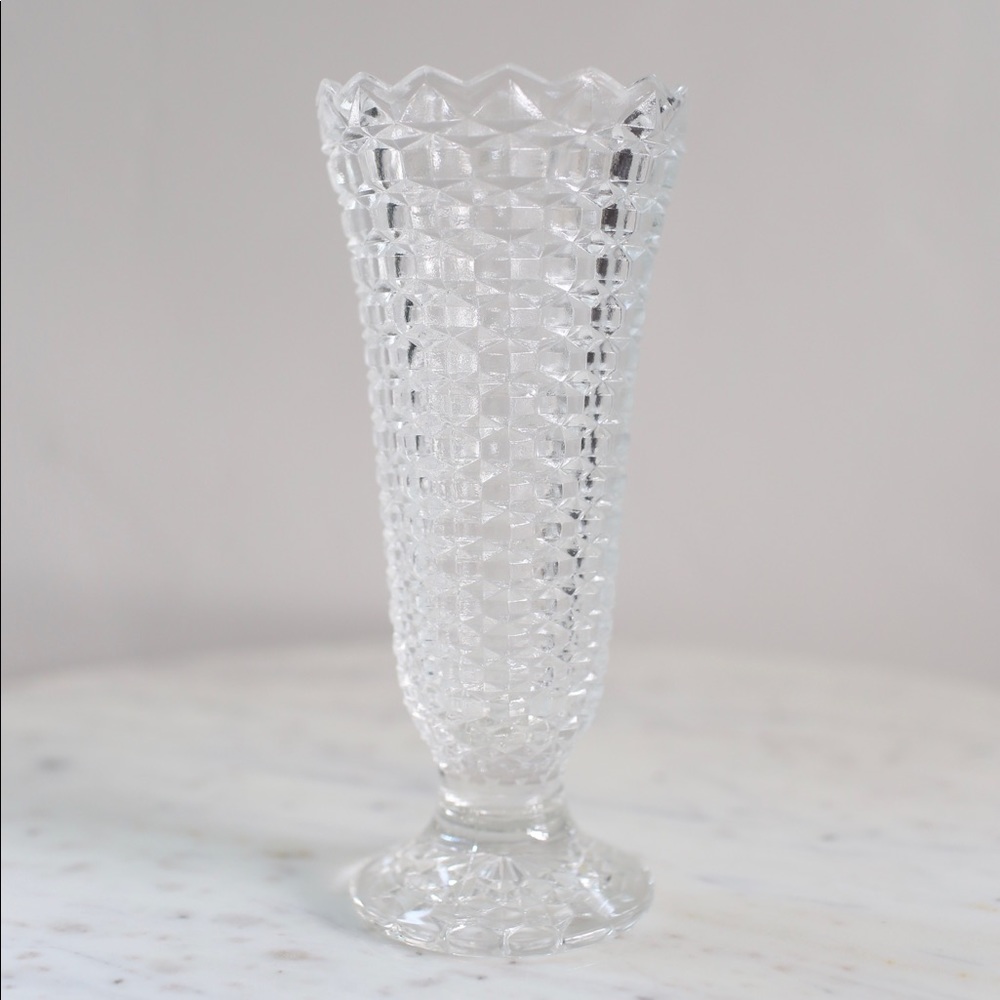 Vintage clear glass vase